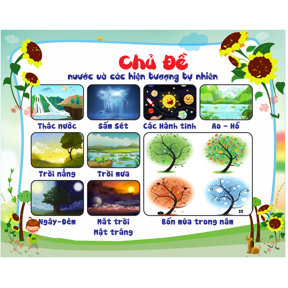 Tranh 10 Chủ đề lớn trang trí lớp Mầm Non chất liệu bạt hiflex bền màu (theo sát giáo án)