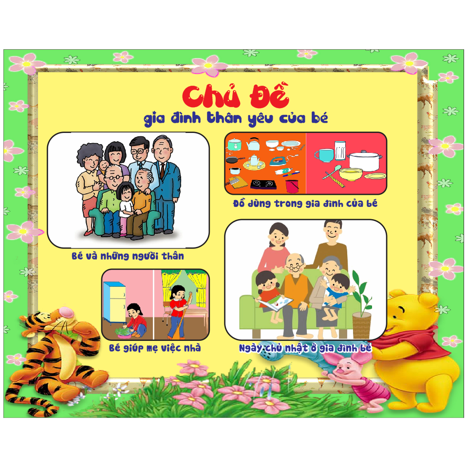 Tranh 10 Chủ đề lớn trang trí lớp Mầm Non chất liệu bạt hiflex bền màu (theo sát giáo án)
