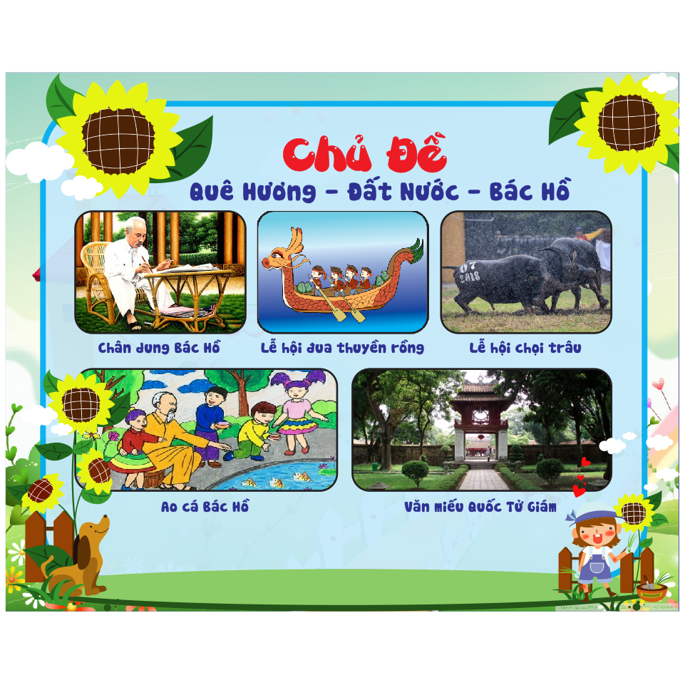 Tranh 10 Chủ đề lớn trang trí lớp Mầm Non chất liệu bạt hiflex bền màu (theo sát giáo án)