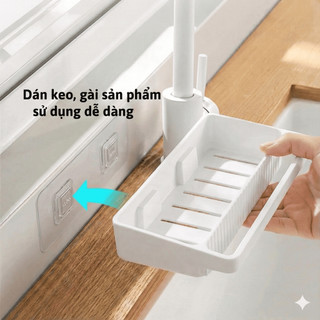 Giỏ đựng đồ rửa chén cao cấp dán tường, khay đựng miếng rửa bát, nhà tắm, treo khăn AD1