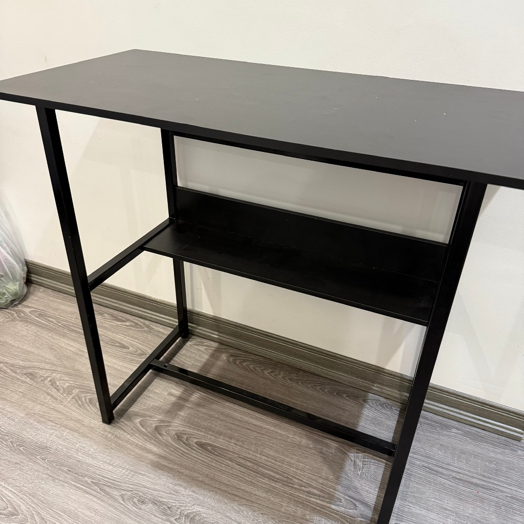 Bàn làm việc chân sắt vuông có giá sách, Bàn học tập, Gaming, 2 Giằng Khung Bàn Chắc Chắn Sơn Tĩnh Điện