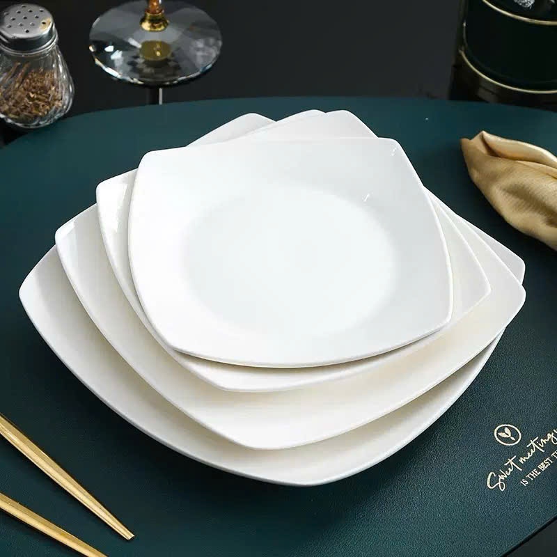 Đĩa Vuông Sứ Trắng Trơn – Đĩa Gốm Sứ Cao Cấp