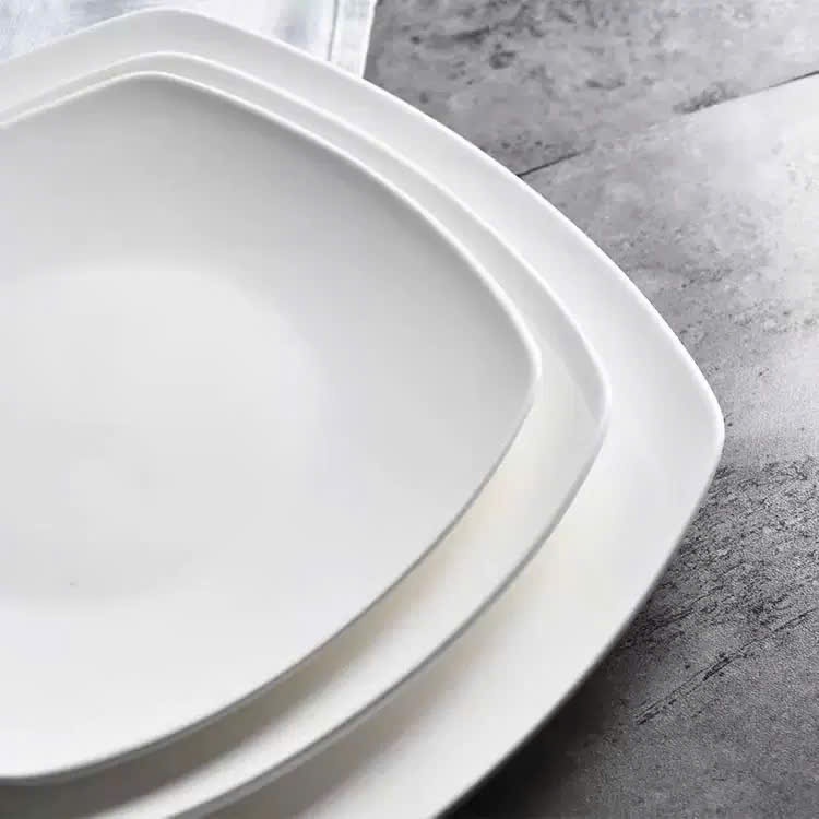Đĩa Vuông Sứ Trắng Trơn – Đĩa Gốm Sứ Cao Cấp