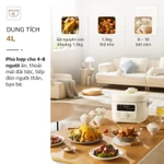 Nồi Áp Suất Điện Đa Năng Olivo PC40 Lòng Inox 304 4L – Màn OLED – Hầm Xương, Nấu Cơm, Lẩu, Xào - 2 Nắp Linh Hoạt - 1300W — ảnh 6