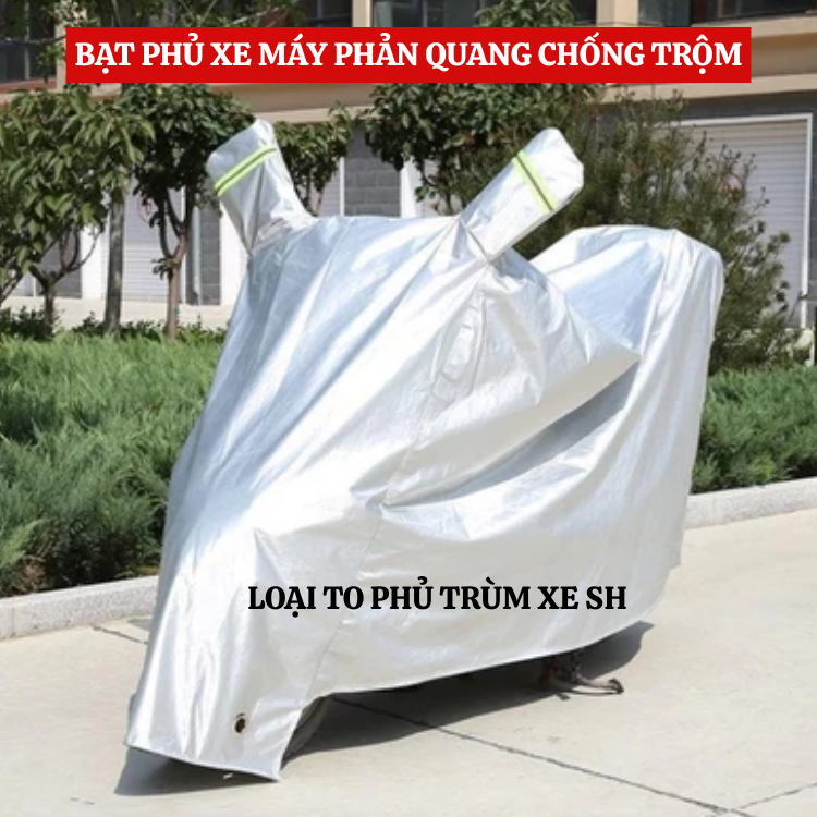 Bạt Phủ Xe Máy Loại To Cao Cấp Cách Nhiệt Chống Nắng Mưa -Phủ trùm xe SH