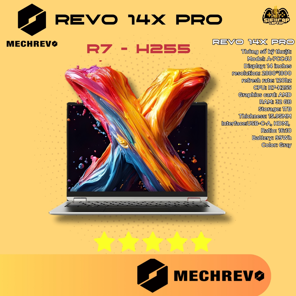 Laptop Mechrevo 14X Pro Ryzen 7 H 255 |32GB RAM | 1TB SSD | 2.8K 120Hz ...