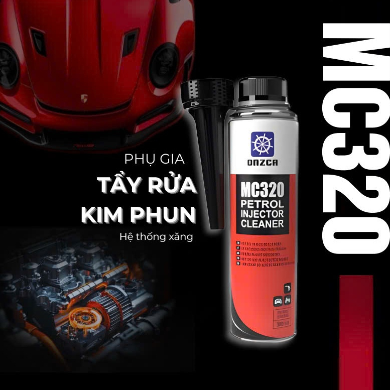 Dung Dịch Vệ Sinh Kim Phun Xăng/Dầu/Hybrid Onzca 300ML - Tăng Hiệu Suất & Tiết Kiệm Nhiên Liệu, Cải Thiện Khí Thải