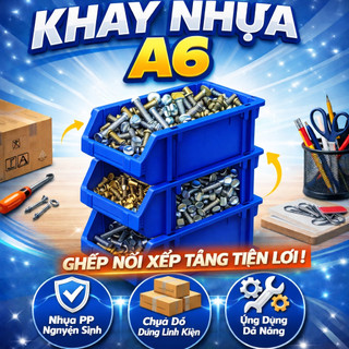 Combo 10 Khay nhựa A6 đựng đồ nghề linh kiện kim khí - Kích thước: 240x155x125 mm - 10 cái