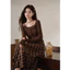 Chân váy dài caro nâu bigsize bất đối xứng phối khoá cài vintage thanh lịch KHAO Boutique