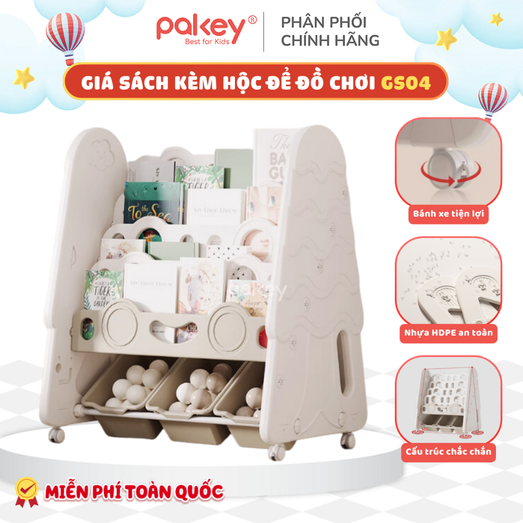 [NEW] Giá Sách Kèm Hộc Đựng Đồ Chơi Tiện Lợi Cho Bé, Kệ Đựng Đồ Chơi Hình Cây Thông Dày Dặn Chắc Chắn Cao Cấp - GS04