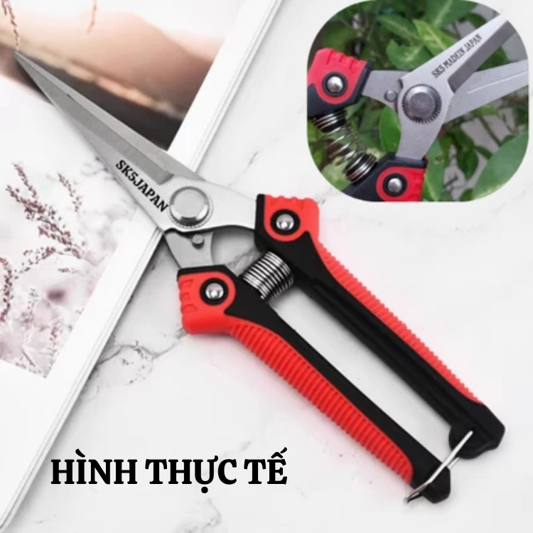 Kéo tỉa dăm tỉa lá Sk5 Japan bằng thép trắng không gỉ-kèm lò xo sơ cua