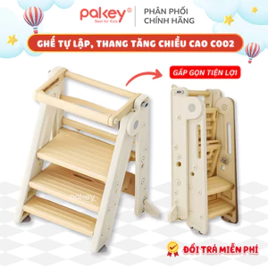 Ghế Kê Chân Tăng Chiều Cao 3IN1 Cho Bé, Thang Kê Chân Vừa Là Ghế Ăn Dặm Tiện Lợi Có Đế Cao Su Chống Trượt - C002