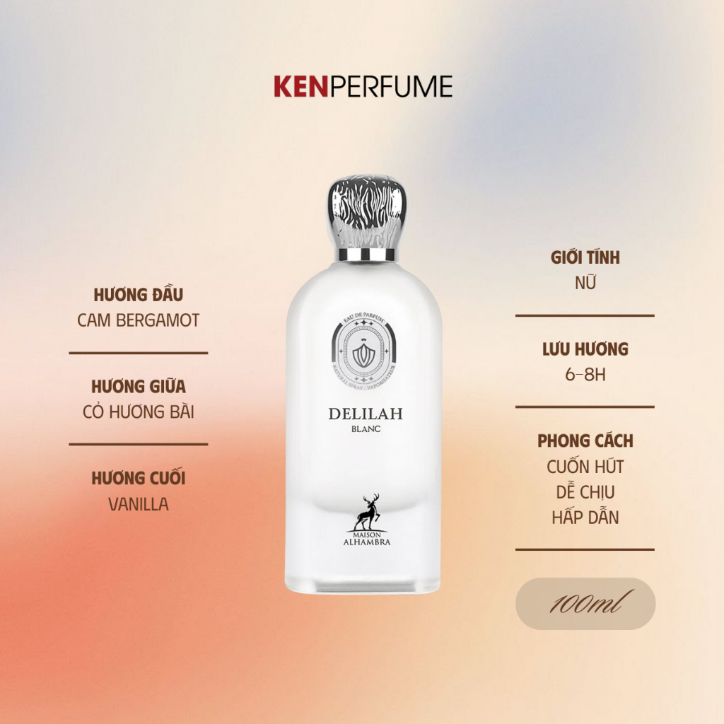 Nước hoa Fullseal 100ML Lattafa Delilah Blanc | Nước Hoa Nữ | Ken Perfume
