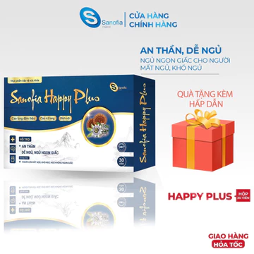 Viên uống Sanofia Happy Plus hỗ trợ an thần, dễ ngủ, ngủ ngon giấc - Hộp 30 viên