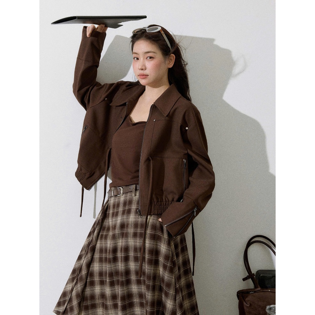 [BIGSIZE02] Chân váy kẻ sọc caro Bigsize dáng chữ A tà bất đối xứng phong cách vintage retro | Khao Boutique