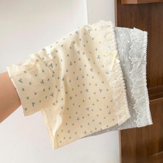 Quần Lót Cotton Nữ Dạng Đùi Hoạ Tiết Nhí Phối Ren Bèo Xinh, Quần Chip Mềm Thoáng Mát King Shop L-5522