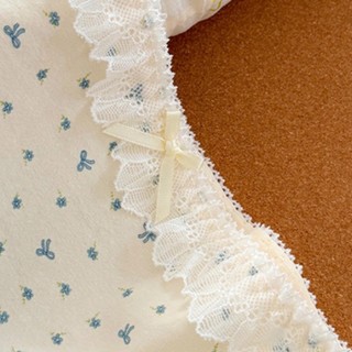 Quần Lót Cotton Nữ Dạng Đùi Hoạ Tiết Nhí Phối Ren Bèo Xinh, Quần Chip Mềm Thoáng Mát King Shop L-5522