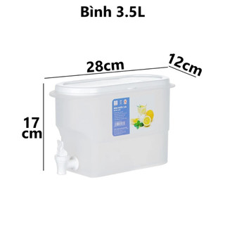 Bình nước 3.5L nhựa nguyên sinh bền đẹp thiết kế vòi rót tiện dụng nắp chắc dùng cho gia đình hàng quán ms: 6785