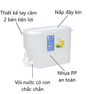 Bình nước 3.5L nhựa nguyên sinh bền đẹp thiết kế vòi rót tiện dụng nắp chắc dùng cho gia đình hàng quán ms: 6785