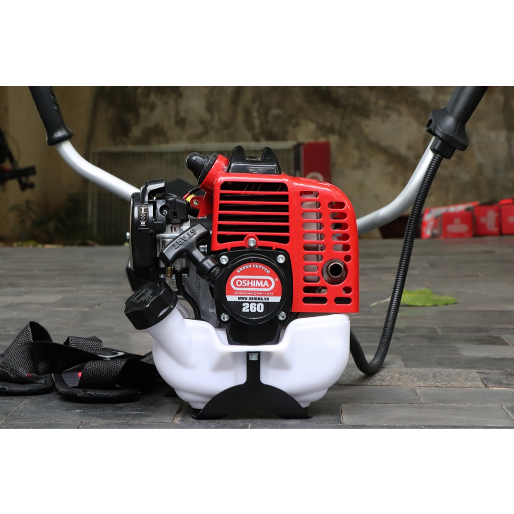 Máy cắt cỏ Oshima 260 Tiết Kiệm 15% Nhiên Liệu, Cần Chết, 2 Thì 0.7KW, Bảo Hành 12 tháng