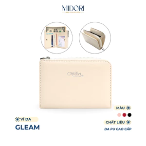 Ví Da PU Ngang Cầm Tay Gleam Bóp Đựng Tiền Thẻ Nam Nữ Nhiều Ngăn Unisex | MIDORI BAG COLLECTION