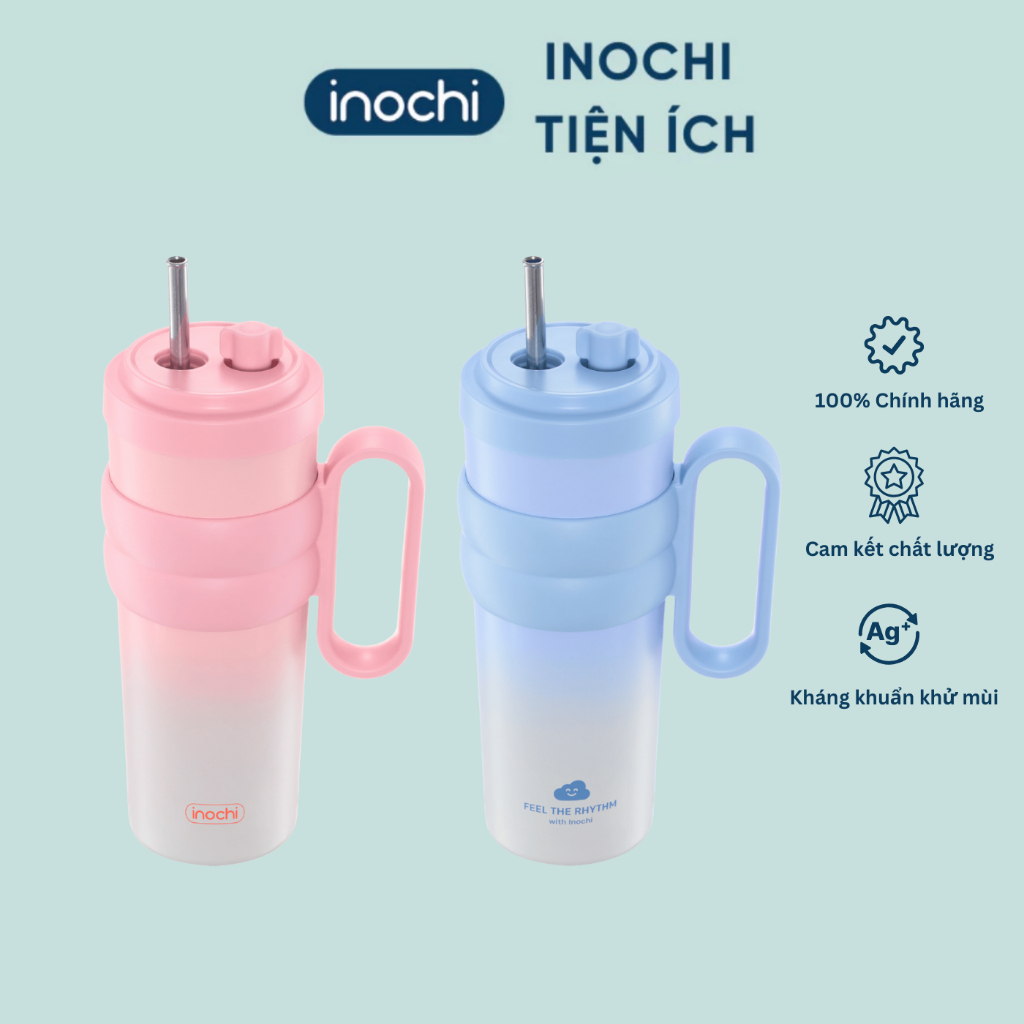 [NEW] Bình giữ nhiệt FUJI CHARM Inochi 750ml có 5 lớp cách nhiệt, lõi phủ sứ kèm ống hút inox có nắp đậy