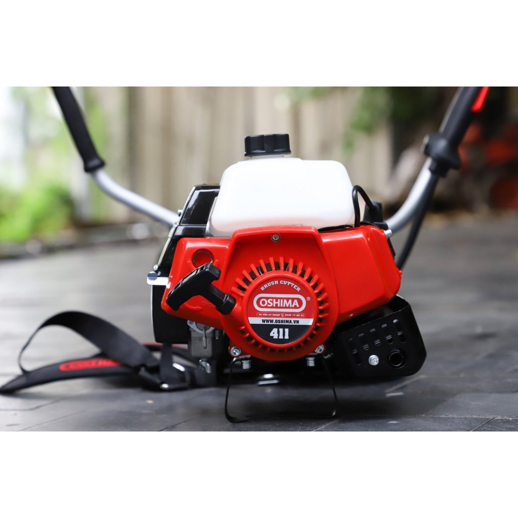 Máy cắt cỏ Oshima 411 Tiết Kiệm 15% Nhiên Liệu, Cần Xoay, 2 Thì, 1.45KW, 40.2cc, Bảo Hành 12 tháng