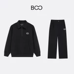 Bộ Quần Áo Nỉ Nam Nữ BOO Halfzip Chất Liệu Cao Cấp, Dày Dặn Ấm Áp Basic Dễ Phối Đồ — ảnh 1