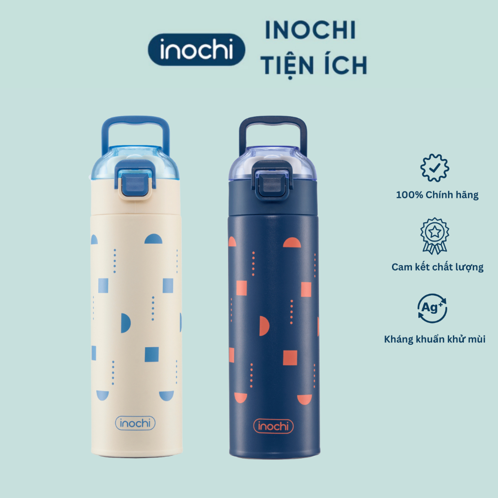 [NEW] Bình Giữ Nhiệt Inochi FUJI STEAD 500ml, 4 lớp cách nhiệt có lõi lọc có thể tháo rời và quai xách chắc chắn