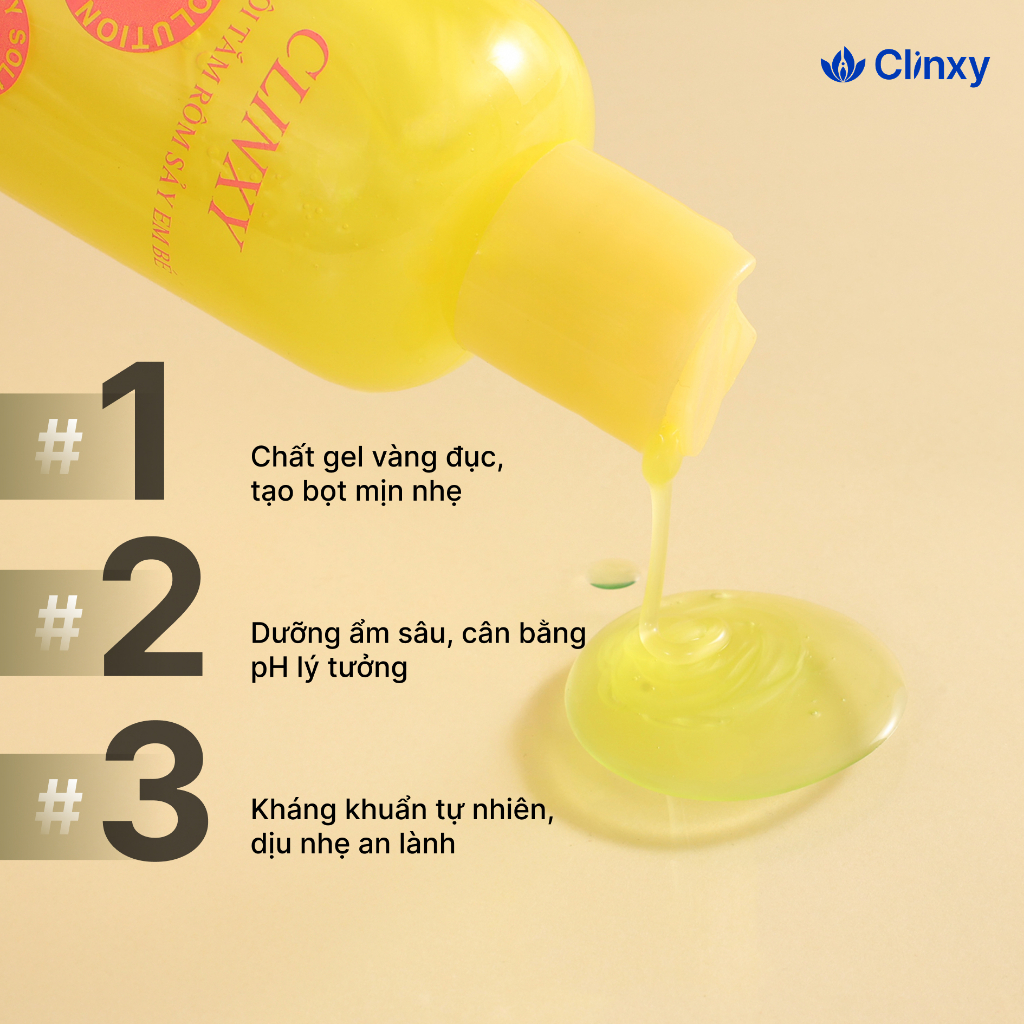 Sữa Tắm Cho Bé Clinxy Dòng TIêu Chuẩn, Gel Tắm Gội Hỗ Trợ Ngừa Rôm Sảy, Giúp Bé Có Làn Da Mịn Màng