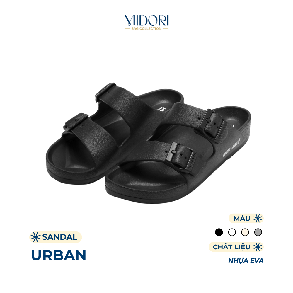 Dép Nhựa EVA URBAN Hai Quai Ngang Nam Nữ Đúc Chống Trượt Có Khoá Cài | MIDORI BAG COLLECTION