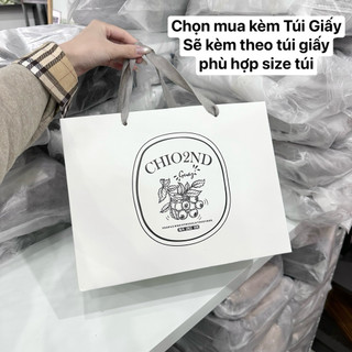 Hàng Có Sẵn - Túi Đeo Chéo Chio Chần Trám Dáng Ngang sz 20 Kèm Charm Gấu Nơ