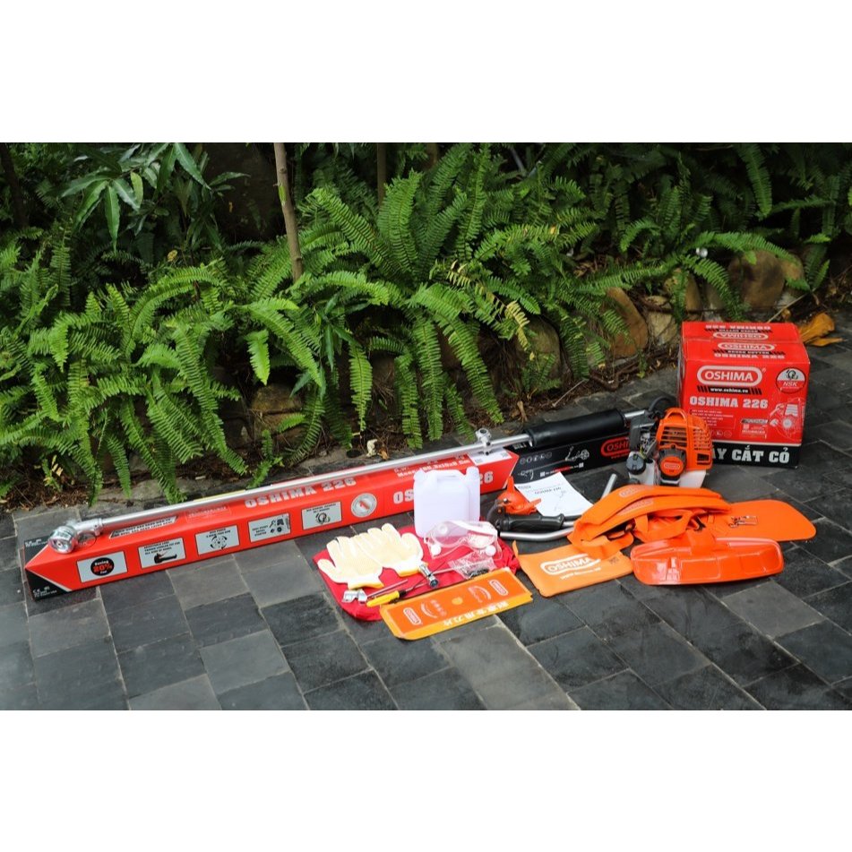 Máy cắt cỏ Oshima 226 Tiết Kiệm 15% Nhiên Liệu, Cần Chết, 2 Thì 0.85kW, 25.4cc, Bảo Hành 12 Tháng