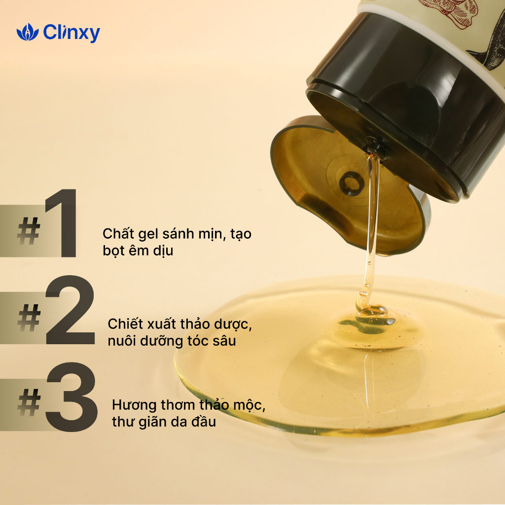 Dầu Gội Thảo Dược Clinxy Thành Phần Thiên Nhiên Dịu Nhẹ Cho Da Đầu (100g)