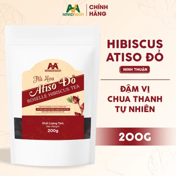 Trà Hoa Atiso Đỏ Tách Cánh Amazingon – Hibiscus Sấy Khô 100% Loại 1 Túi 200g