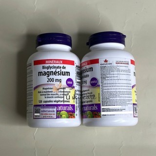 Viên uống Magie hỗ trợ sức khoẻ Magnesium Bisglycinate Webber Naturals 200mg 120 viên