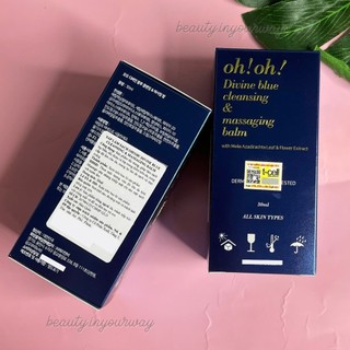 Sáp Tẩy Trang Làm Sạch Sâu, Trẻ Hóa Da Không Gây Mụn oh!oh! Divine Blue Cleansing & Massaging Balm
