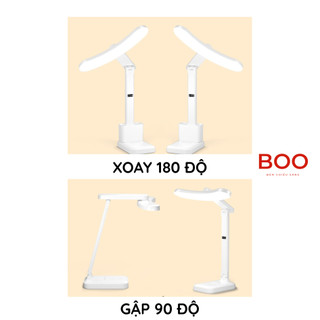 Đèn học để bàn chống cận tích điện đèn bàn học cảm ứng 3 màu ánh sáng bảo vệ mắt có đồng hồ