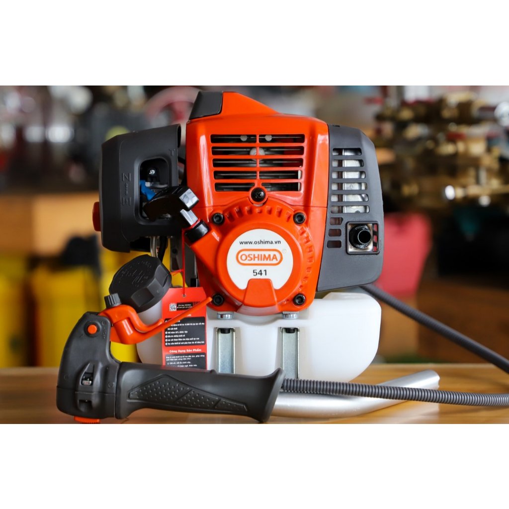 Máy cắt cỏ Oshima 541 Tiết Kiệm 15% Nhiên Liệu, Cần chết, Cam-xám, 2 Thì 42cc 1.6KW, BH 12 tháng