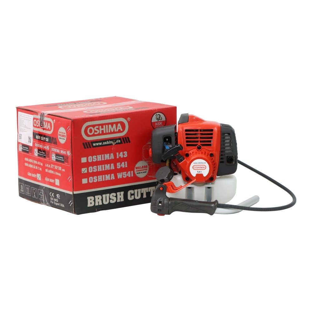 Máy cắt cỏ Oshima 541 Tiết Kiệm 15% Nhiên Liệu, Cần chết, Cam-xám, 2 Thì 42cc 1.6KW, BH 12 tháng