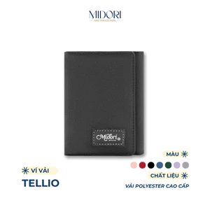 Ví Vải Gập Ba Nam Nữ TELLIO Bóp Thời Trang Đựng Tiền Thẻ Nhiều Ngăn Polyester| MIDORI BAG COLLECTION