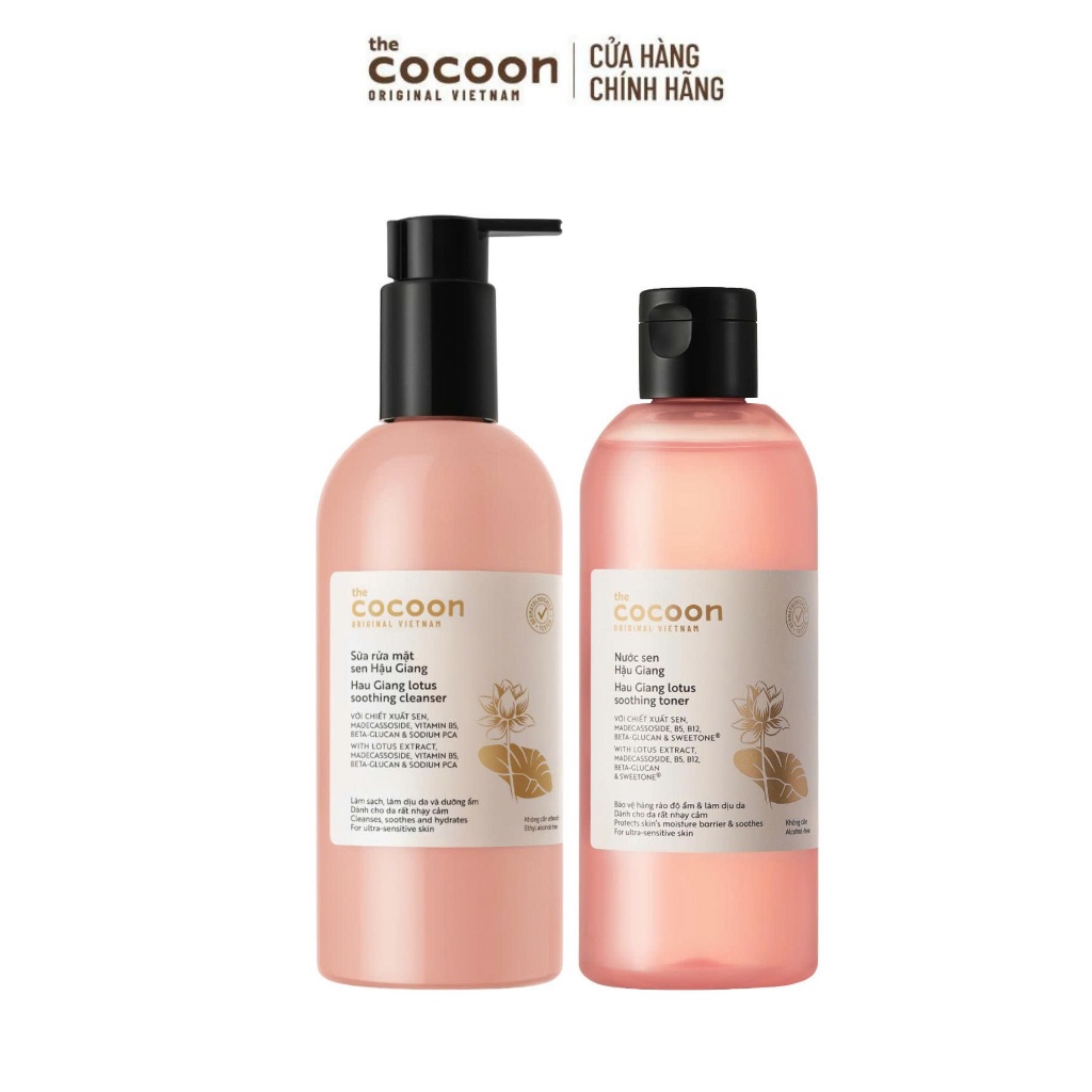 [MUA 2 GIẢM 41%] Combo Sữa rửa mặt Sen Hậu Giang Cocoon 310ml + Nước sen Hậu Giang 310ml | BigBuy360 - bigbuy360.vn