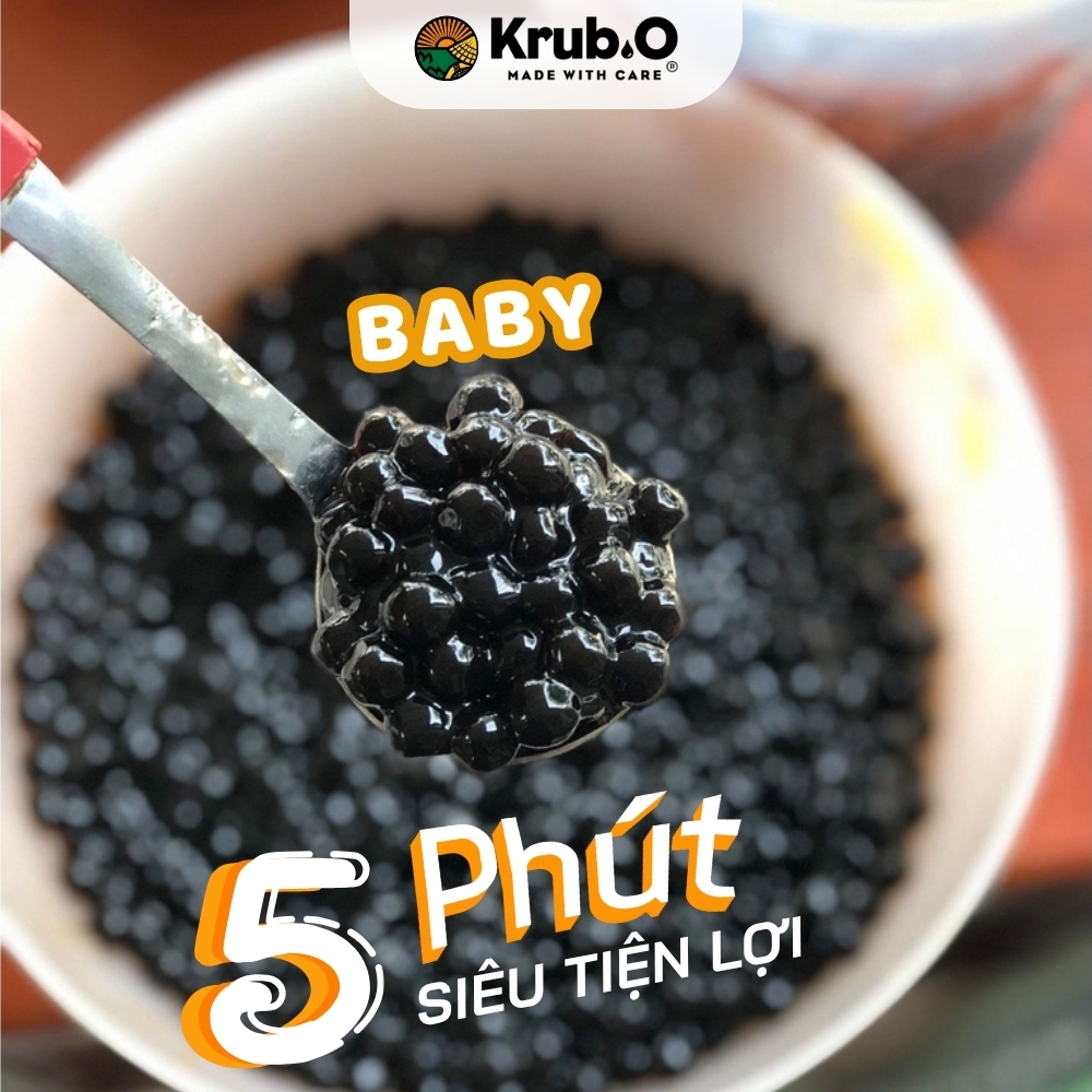 Trân Châu Đen Baby Krub.O 1kg - Dẻo Mềm, Nấu Nhanh, Tiết Kiệm