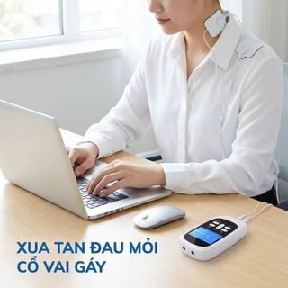 Máy Massage Xung Điện 4 Miếng Dán, 15 Mức Cường Độ, 8 Chế Độ Kachi MK46