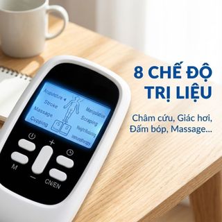 Máy Massage Xung Điện 4 Miếng Dán, 15 Mức Cường Độ, 8 Chế Độ Kachi MK46