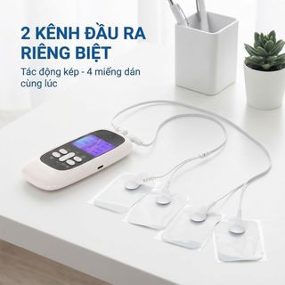 Máy Massage Xung Điện 4 Miếng Dán, 15 Mức Cường Độ, 8 Chế Độ Kachi MK46