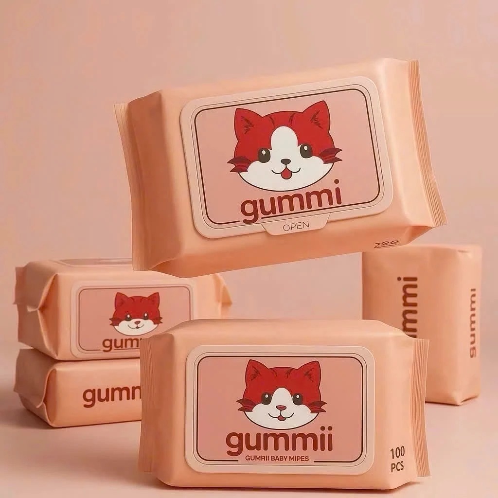 [Top Value] Thùng 10- 20 gói khăn ướt Gummi không cồn không Parabens dành cho em AMIZIN AMIZIN