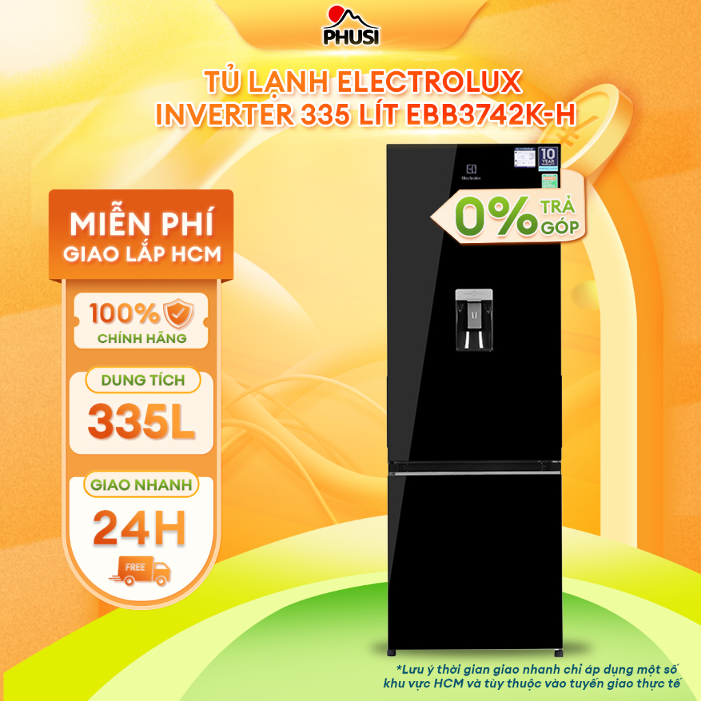 EBB3742K-H [MIỄN PHÍ GIAO LẮP] Tủ lạnh Electrolux Inverter 335 lít EBB3742K-H