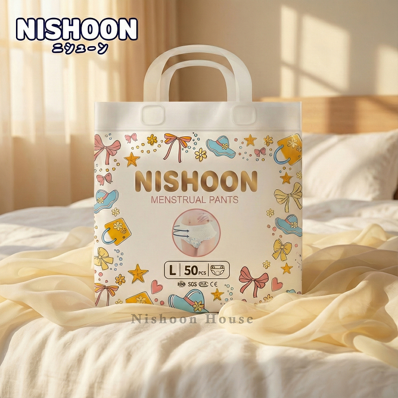 [150 miếng] NISHOON  Băng vệ sinh quần phụ nữ– Thấm hút tốt, khô thoáng, mềm mại cho da