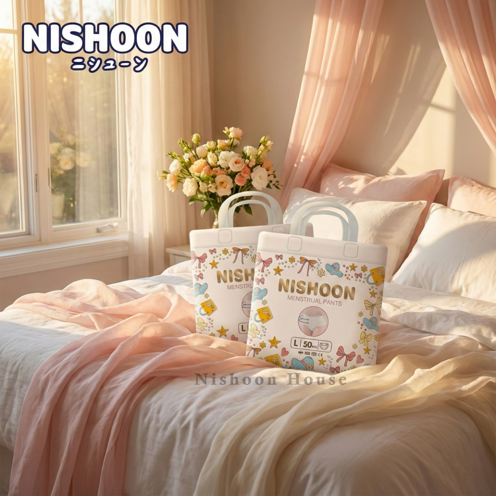[150 miếng] NISHOON  Băng vệ sinh quần phụ nữ– Thấm hút tốt, khô thoáng, mềm mại cho da